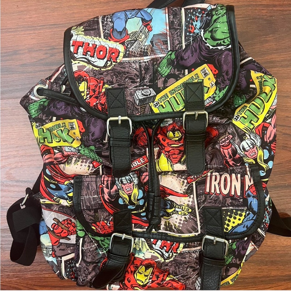 Marvel Black and Red Backpack with Comic Print